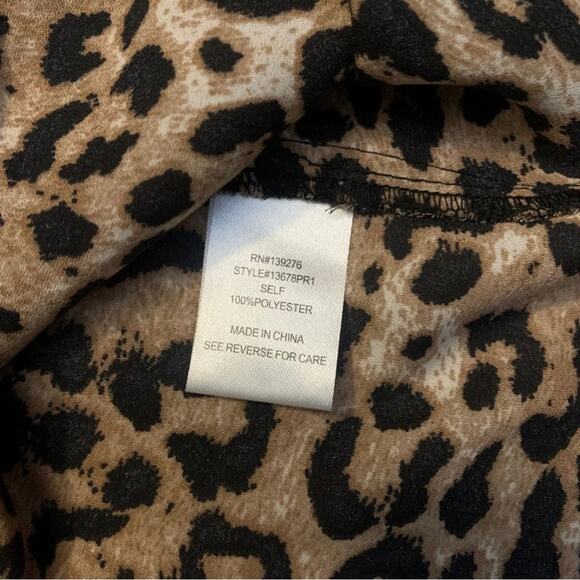 Daniel Rainn Leopard Sleeveless Blouse Small Cheetah Top Animal Print Tan Black - Picture 5 of 9